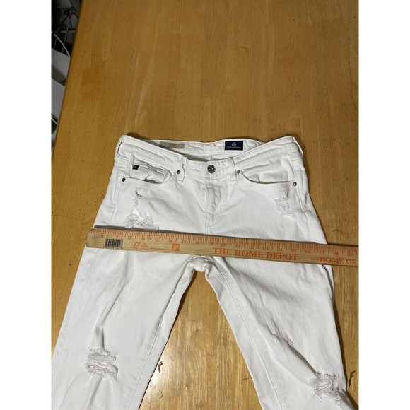 AG Adriano Goldschmied The Stilt Cigarette Womens 26R Low Rise white Jeans - Picture 7 of 10